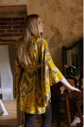 NIDODILEDA Verity Shirt Printed Belted Mustard Φλοράλ Κίτρινο Πουκάμισο