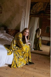 NIDODILEDA Verity Shirt Printed Belted Mustard Φλοράλ Κίτρινο Πουκάμισο