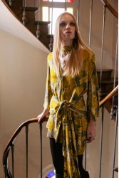 NIDODILEDA Verity Shirt Printed Belted Mustard Φλοράλ Κίτρινο Πουκάμισο