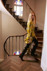 NIDODILEDA Verity Shirt Printed Belted Mustard Φλοράλ Κίτρινο Πουκάμισο