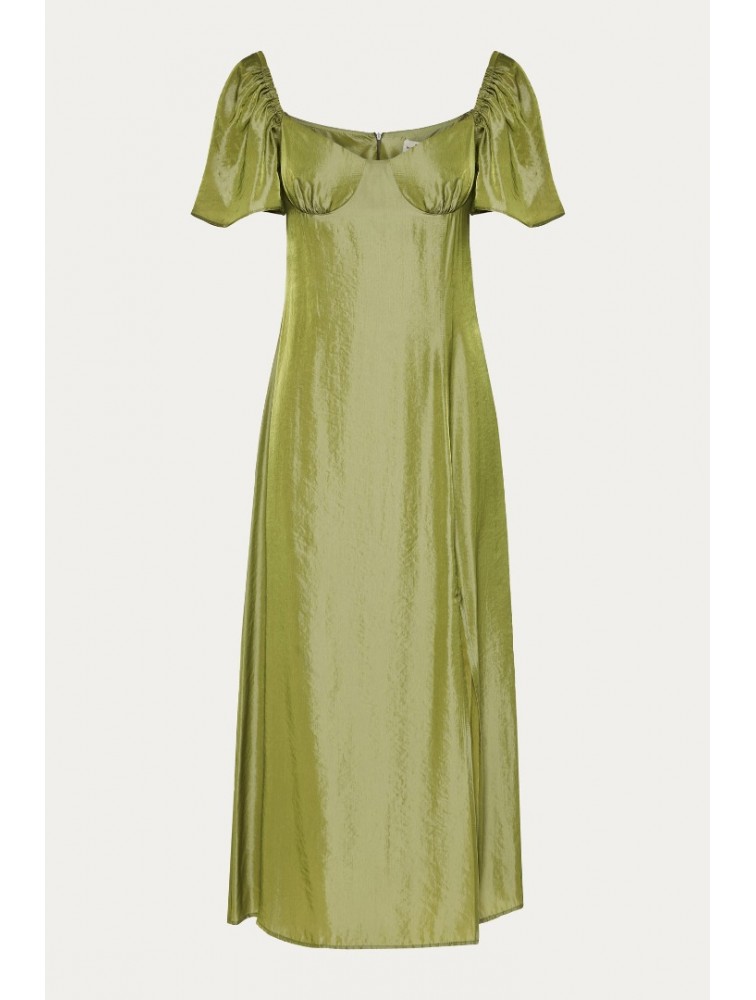 NIDODILEDA Vestir Dress Beaded Olive Green