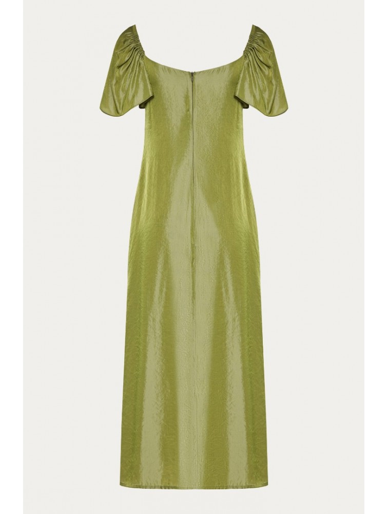 NIDODILEDA Vestir Dress Beaded Olive Green