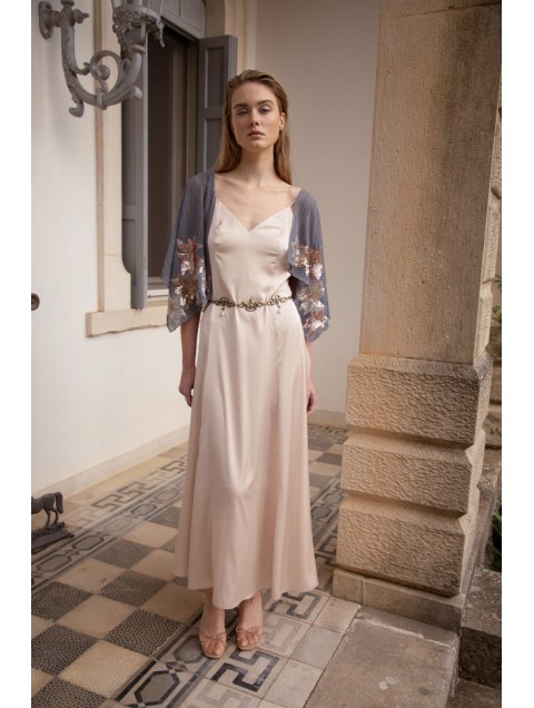 NIDODILEDA Voyage Dress Satin Μπεζ Σατέν Φόρεμα