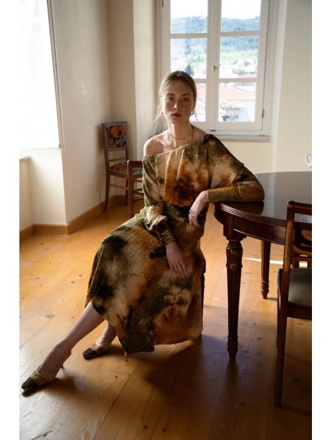  NIDODILEDA Wandering Dress Smocked Tie Dye Πολύχρωμο Φόρεμα