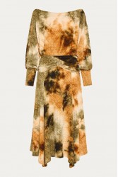NIDODILEDA Wandering Dress Smocked Tie Dye