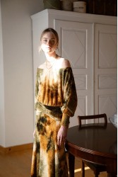 NIDODILEDA Wandering Dress Smocked Tie Dye