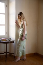 NIDODILEDA Way Pants Floral Printed Satin