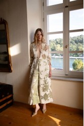 NIDODILEDA Way Pants Floral Printed Satin