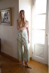 NIDODILEDA Way Pants Floral Printed Satin