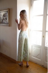 NIDODILEDA Way Pants Floral Printed Satin