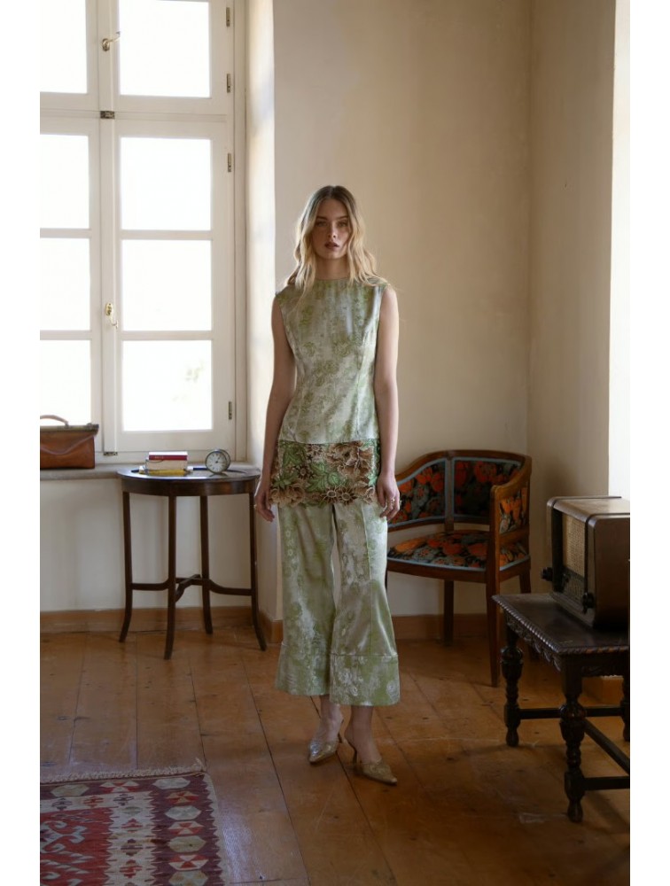 NIDODILEDA Way Pants Floral Printed Satin