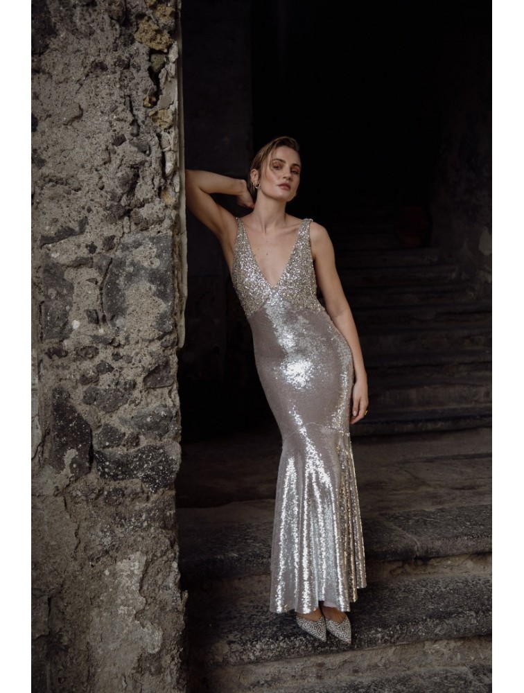 NIDODILEDA Wonder Dress Silvery Ασημί Φόρεμα