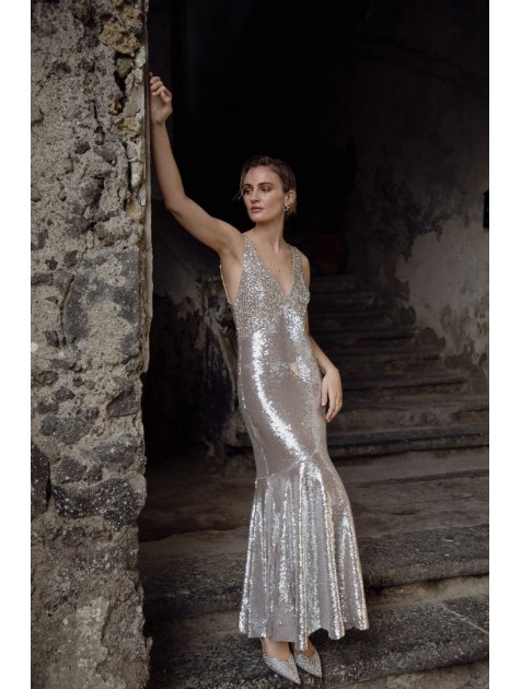 NIDODILEDA Wonder Dress Silvery Ασημί Φόρεμα