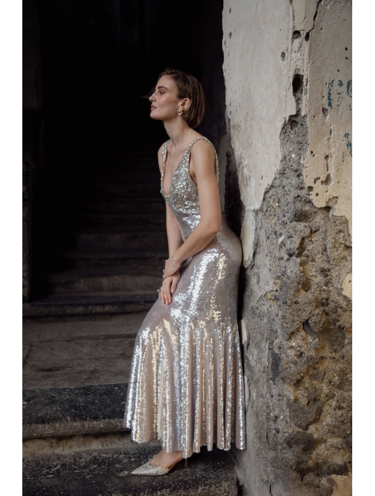 NIDODILEDA Wonder Dress Silvery Ασημί Φόρεμα