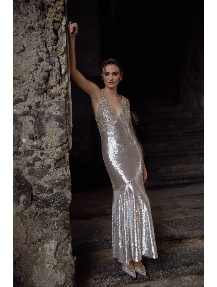 NIDODILEDA Wonder Dress Silvery Ασημί Φόρεμα