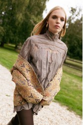 NIDODILEDA York Shirt Dress Crochet Lace Puro Ταμπά Δαντελένιο Κροσέ Πουκαμισοφόρεμα