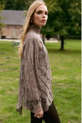 NIDODILEDA York Shirt Dress Crochet Lace Puro Ταμπά Δαντελένιο Κροσέ Πουκαμισοφόρεμα