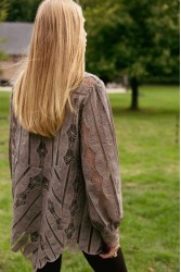 NIDODILEDA York Shirt Dress Crochet Lace Puro Ταμπά Δαντελένιο Κροσέ Πουκαμισοφόρεμα