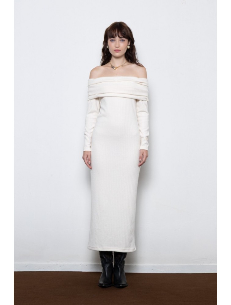 MALLORY THE LABEL Nyra Ivory Dress Εκρού Φόρεμα
