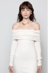 MALLORY THE LABEL Nyra Ivory Dress Εκρού Φόρεμα