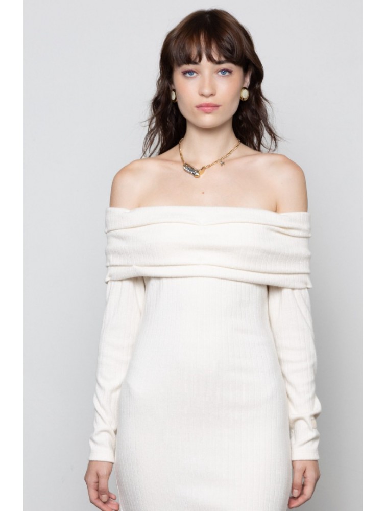 MALLORY THE LABEL Nyra Ivory Dress Εκρού Φόρεμα