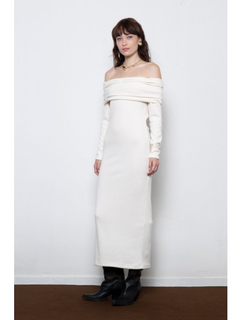 MALLORY THE LABEL Nyra Ivory Dress Εκρού Φόρεμα