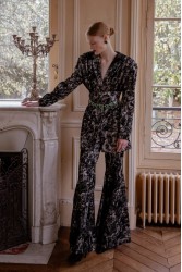 NIDODILEDA Flores Flares Black and White Pants