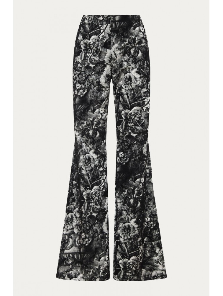NIDODILEDA Flores Flares Black and White Pants