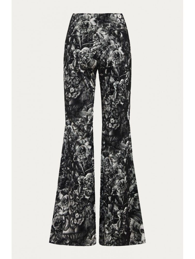 NIDODILEDA Flores Flares Black and White Pants