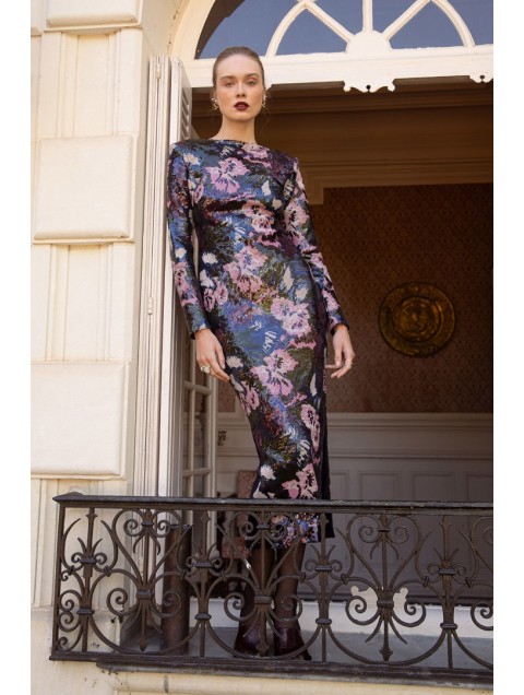 NIDODILEDA Piper Dress Φλοράλ Παγέτα Φόρεμα