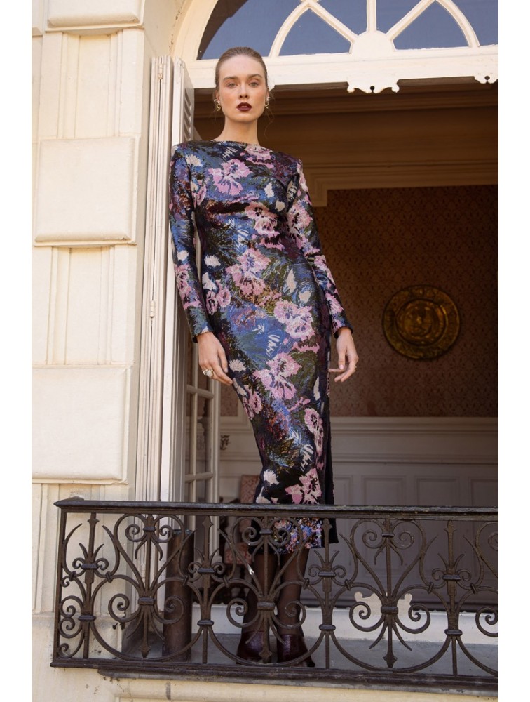 NIDODILEDA Piper Dress Φλοράλ Παγέτα Φόρεμα