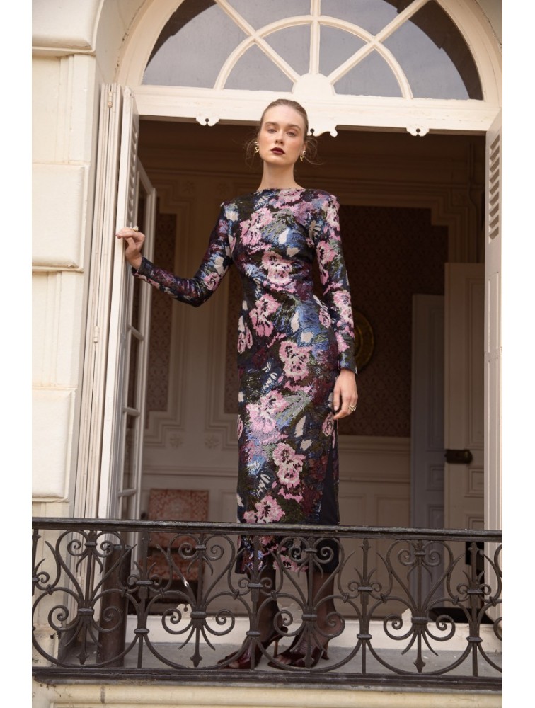 NIDODILEDA Piper Dress Φλοράλ Παγέτα Φόρεμα