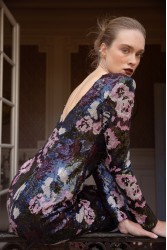 NIDODILEDA Piper Dress Φλοράλ Παγέτα Φόρεμα