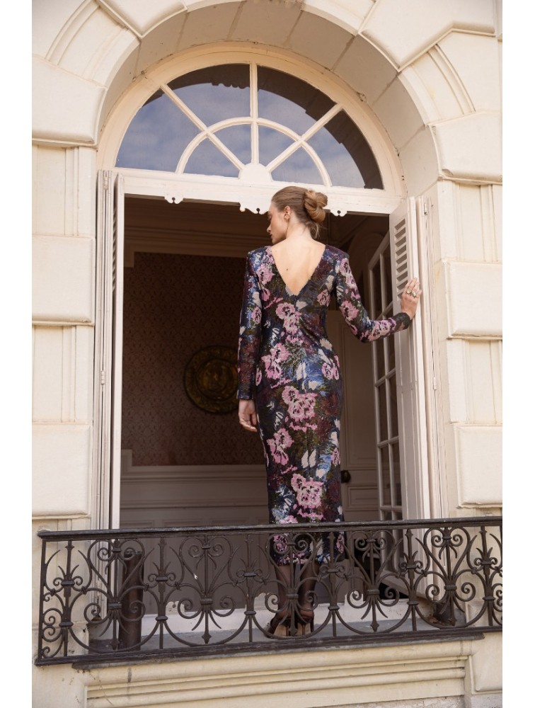 NIDODILEDA Piper Dress Φλοράλ Παγέτα Φόρεμα