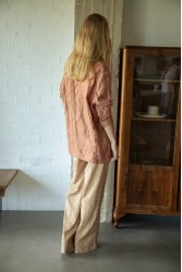 NIDODILEDA Reed Blazer Crinkled Pleated Σομόν Σακάκι