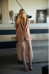 NIDODILEDA Reed Blazer Crinkled Pleated Σομόν Σακάκι