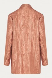 NIDODILEDA Reed Blazer Crinkled Pleated Σομόν Σακάκι