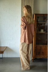 NIDODILEDA Reed Blazer Crinkled Pleated Σομόν Σακάκι