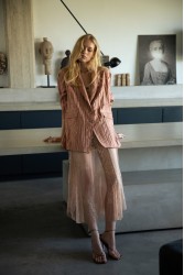 NIDODILEDA Reed Blazer Crinkled Pleated Σομόν Σακάκι