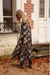 NIDODILEDA Ruston Dress Μαύρο Φλοράλ Κεντητό Φόρεμα