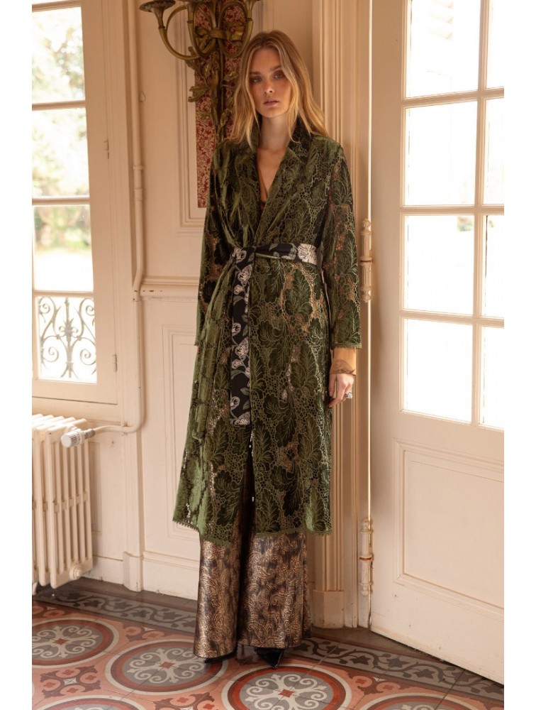 Πράσινο Κροσέ Βελουτέ Κιμονό