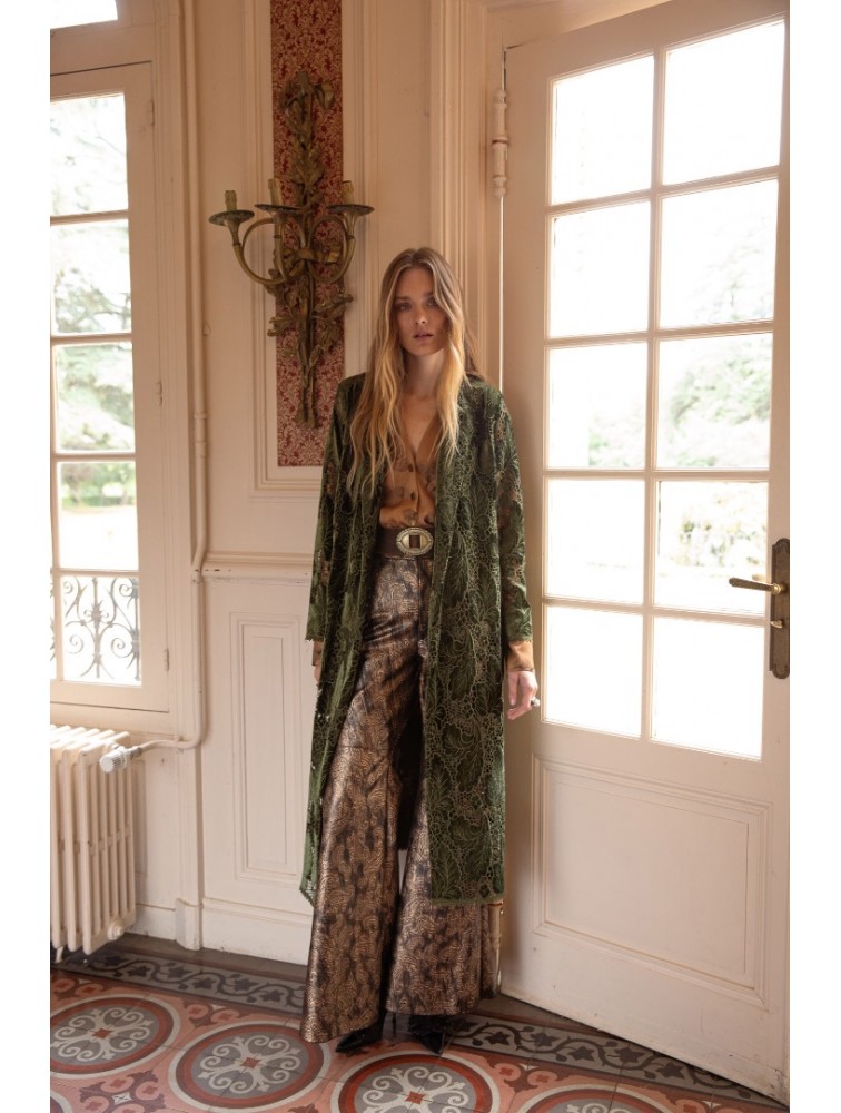 Πράσινο Κροσέ Βελουτέ Κιμονό