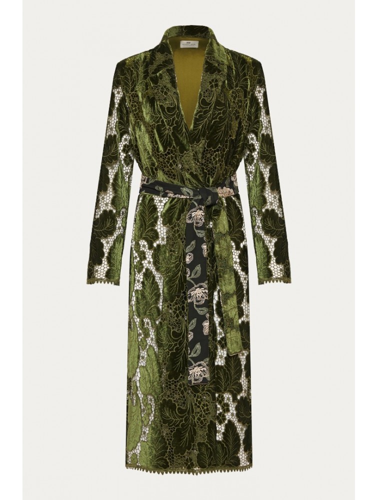 Πράσινο Κροσέ Βελουτέ Κιμονό