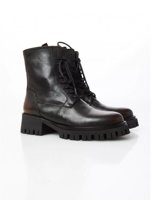 OVYE' by CRISTINA LUCCHI Καφέ Δερμάτινο Γυναικείο Μποτάκι