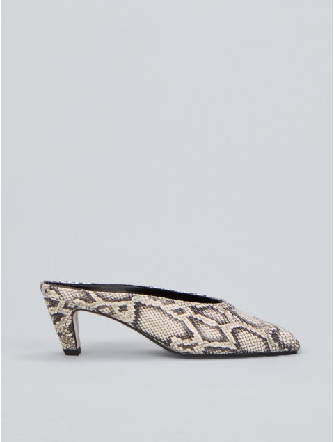 OVYE' by CRISTINA LUCCHI Python Print Leather Mules Δερμάτινα Mules με Ανοιχτή Μύτη σε Τύπωμα Πύθωνα