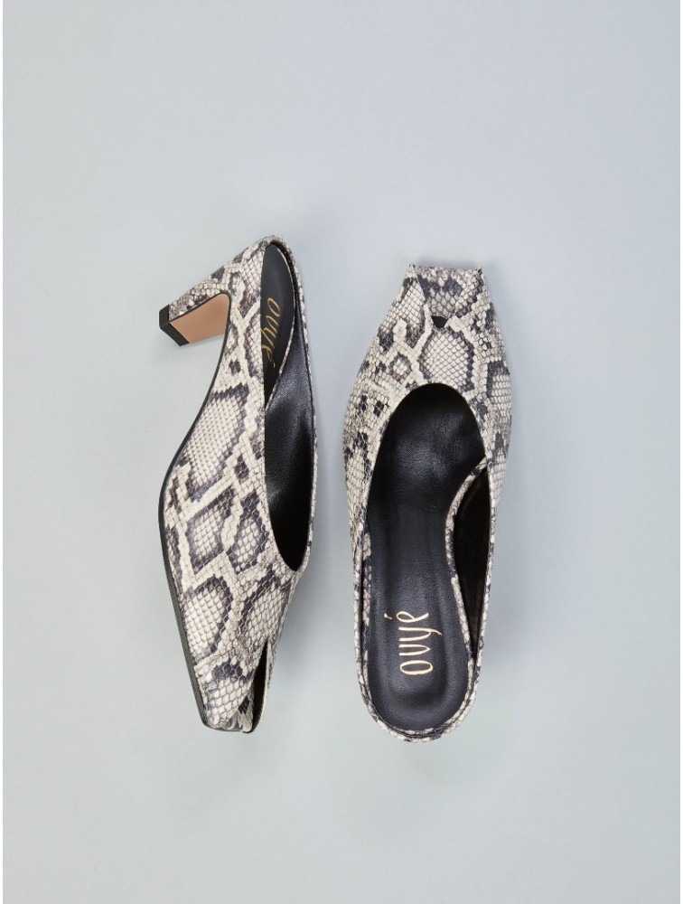 OVYE' by CRISTINA LUCCHI Python Print Leather Mules
