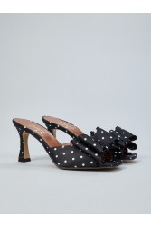 OVYE' by CRISTINA LUCCHI Black Pois Satin Sandal