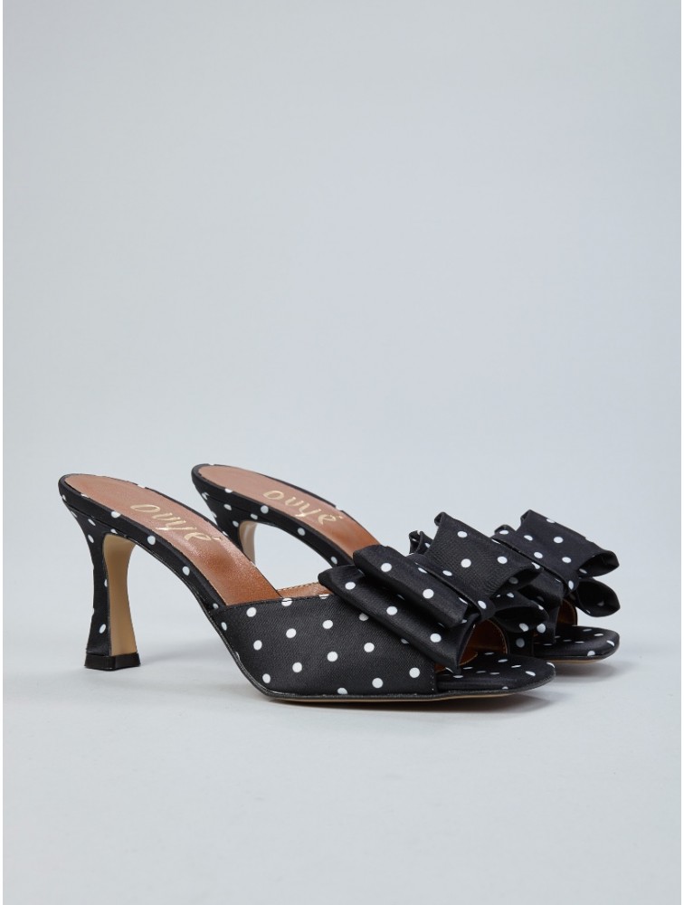 OVYE' by CRISTINA LUCCHI Black Pois Satin Sandal