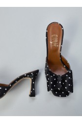 OVYE' by CRISTINA LUCCHI Black Pois Satin Sandal