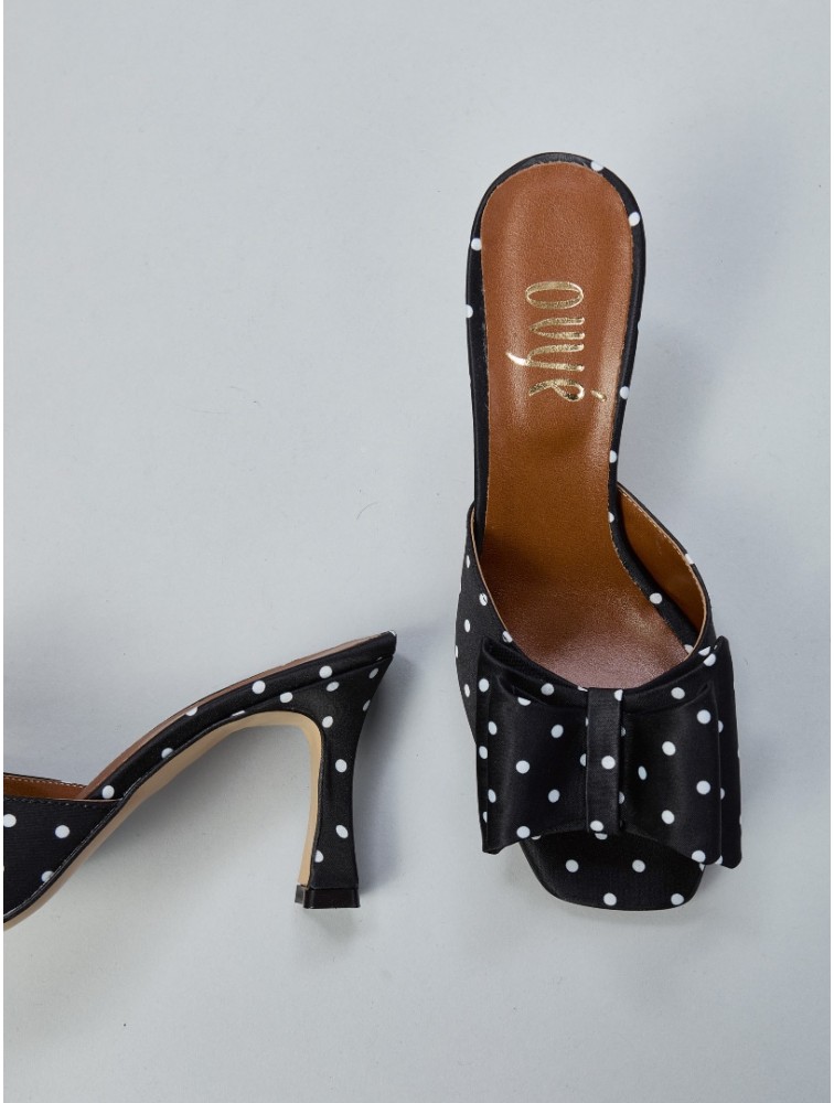 OVYE' by CRISTINA LUCCHI Black Pois Satin Sandal